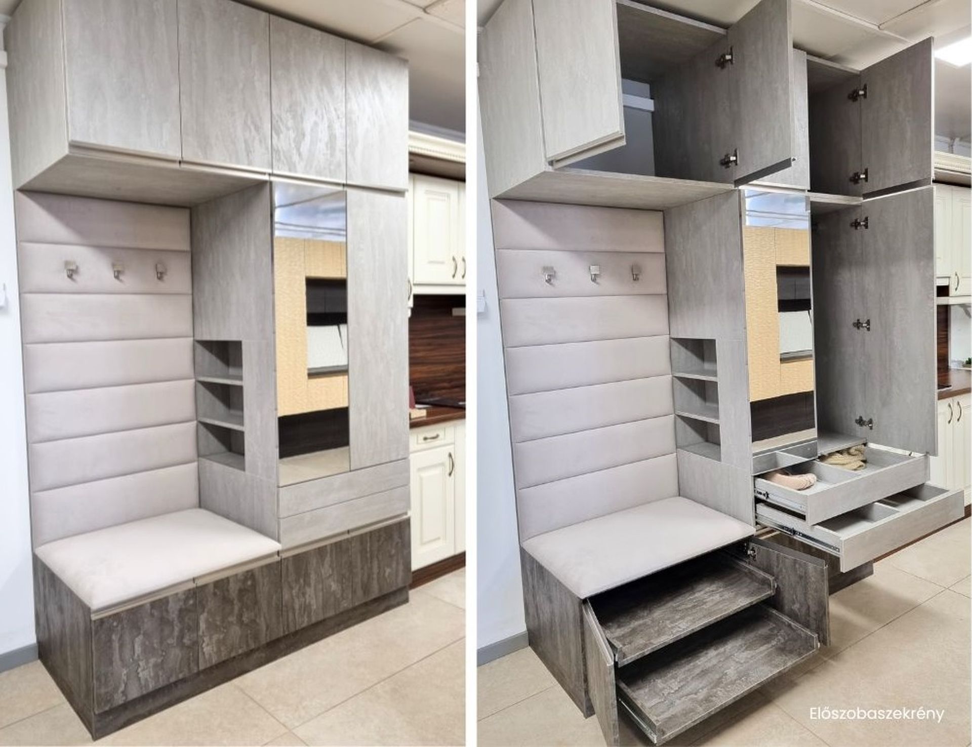 egyedi előszoba szekrény